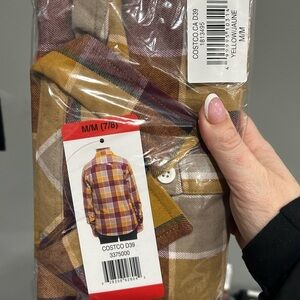 Boys Button-Up Shirt in Yellow and Brown